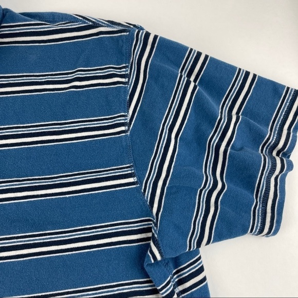 Wrangler Jeans Co Polo Mens XL Blue Striped - Picture 5 of 9